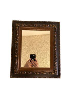 Vintage Turner Wall Accessory Ornate Wood Mirror Mirror With Bronze Accents